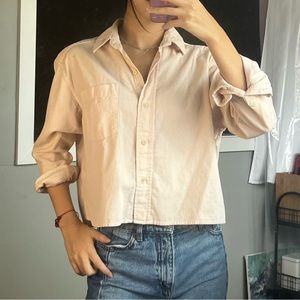 Cropped corduroy overshirt  UO